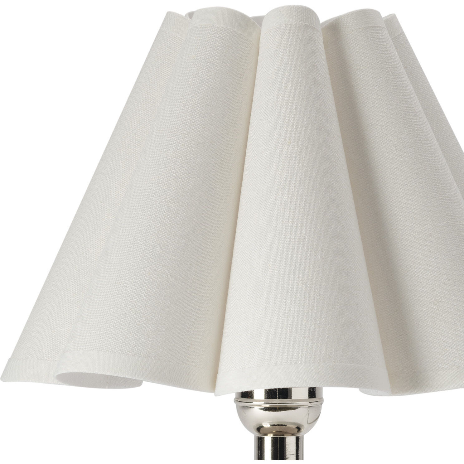 Giorgio 13 inch 60.00 watt Polished Nickel Mini Lamp Portable Light in White Scalloped Shade